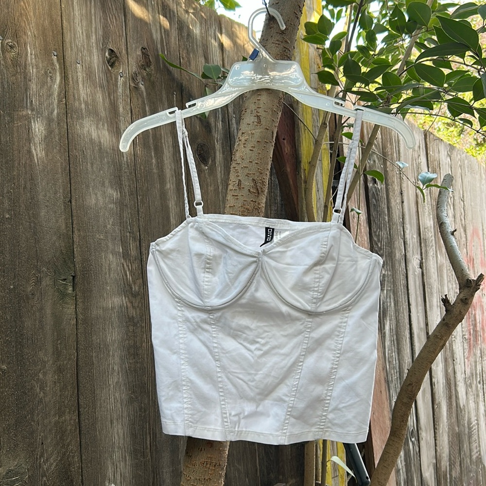 White corset top